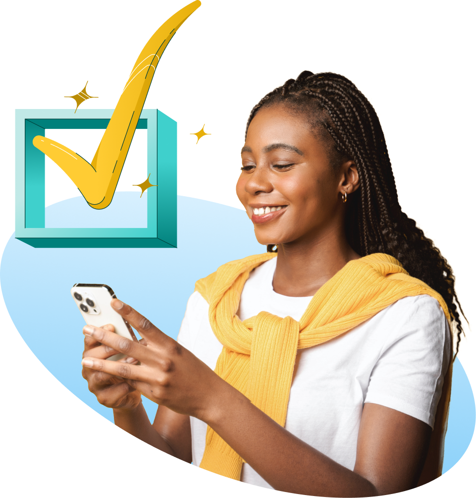 Woman with smartphone