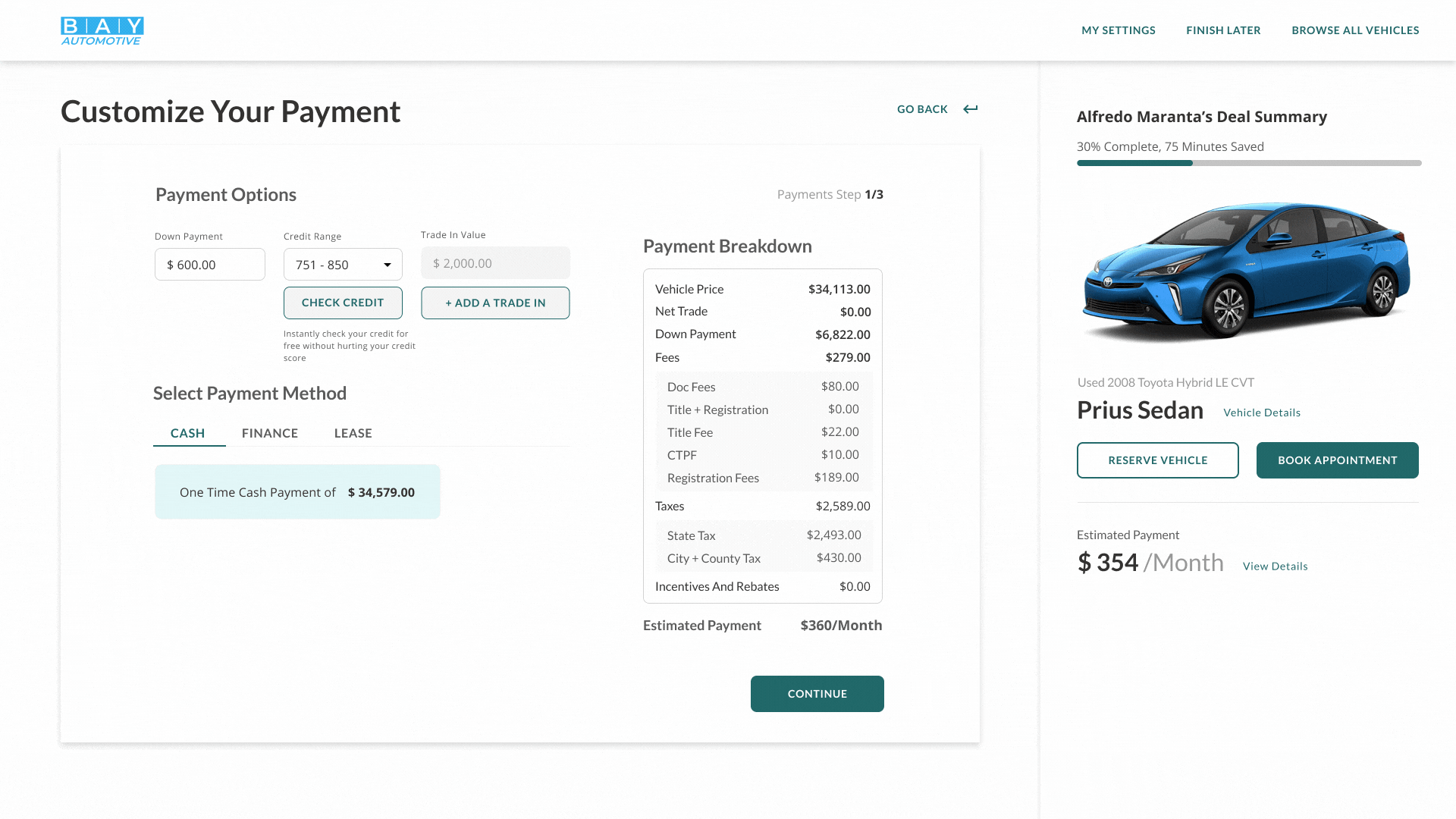 Upstart Auto Retail pricing customization and protection plan menus
