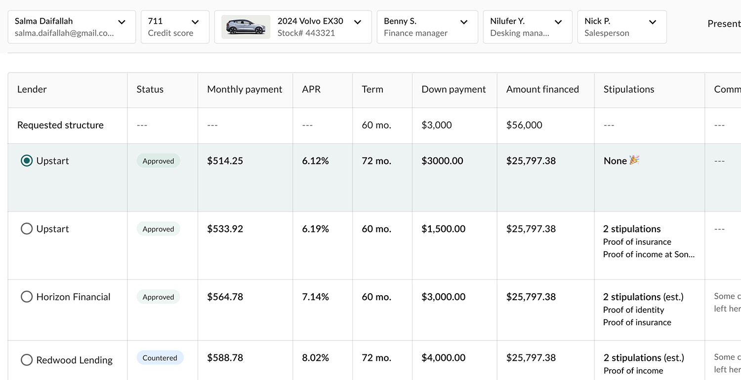 Finance comparison rehash screenshot