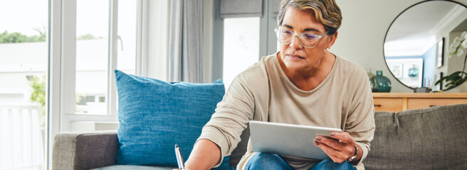 Matured woman preparing for unexpected events