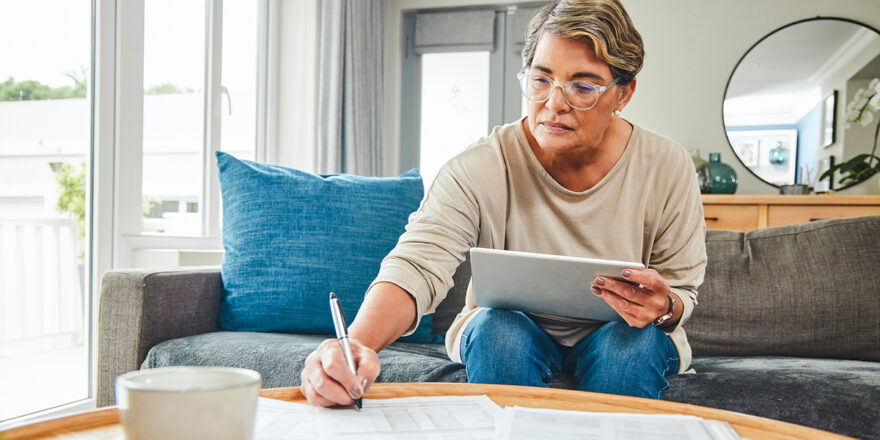 Matured woman preparing for unexpected events