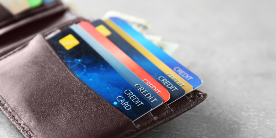 Credit cards in a wallet - Upstart Personal Loans
