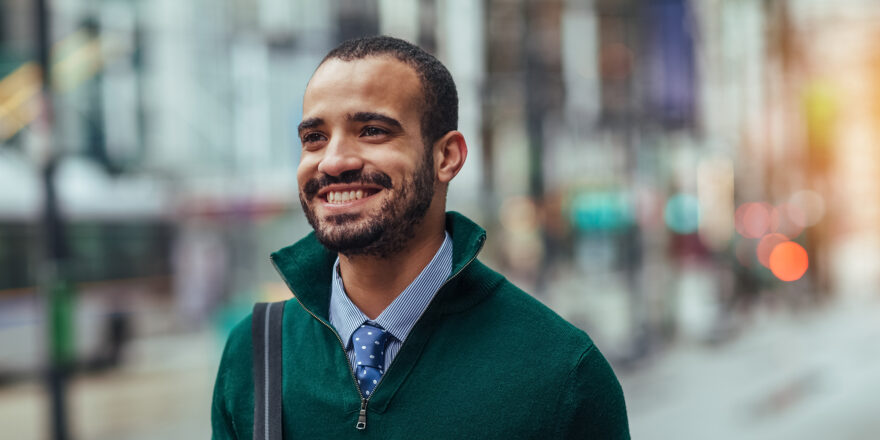 New college graduate smiling