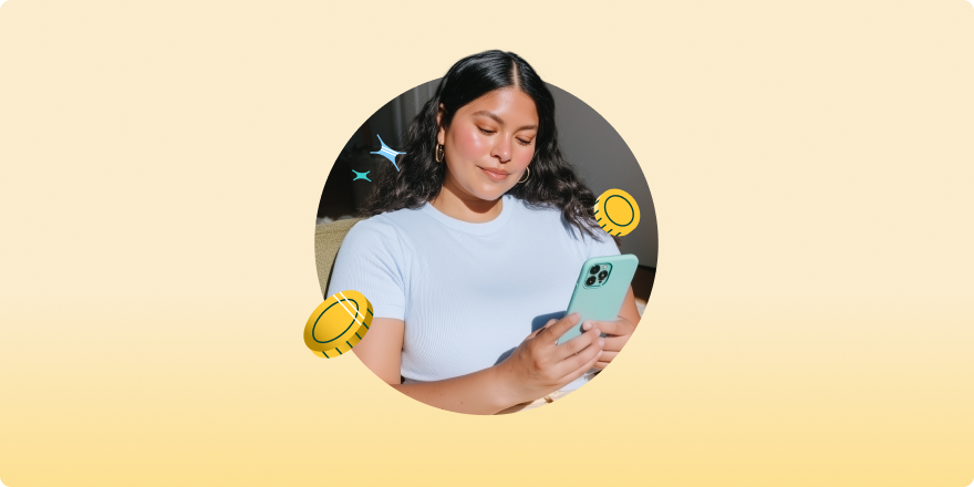 a women looking at her phone