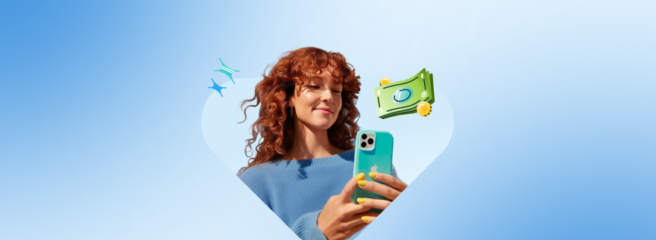 woman looking at phone
