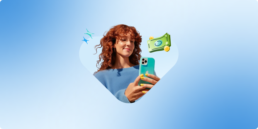 woman looking at phone