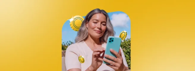 a woman looking at his phone