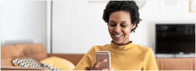 Female checking her rate for an Upstart personal loan