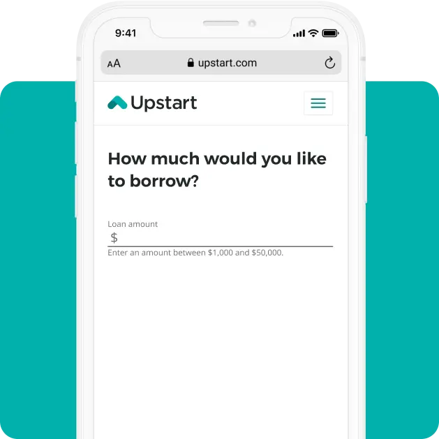Upstart Personal Loan Borrow Amount page
