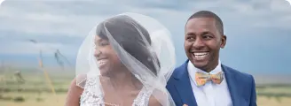 Happy couple getting married