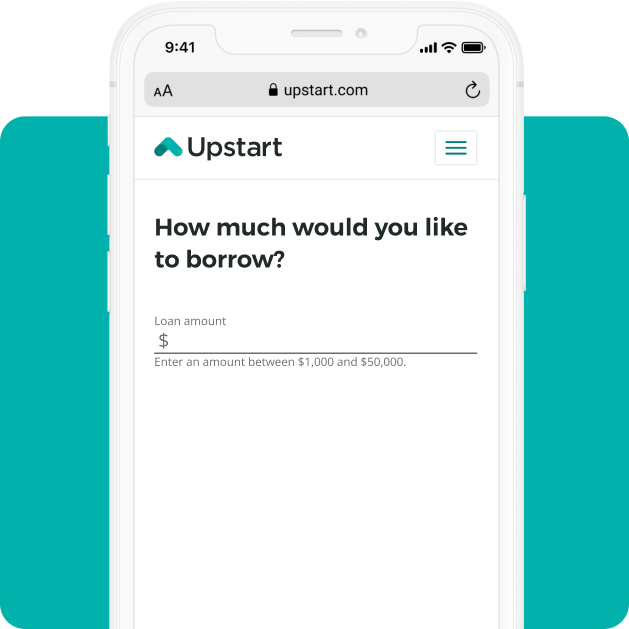 Upstart Personal Loan Borrow Amount page